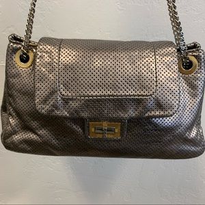 Chanel Perforated Handbag Pewter
